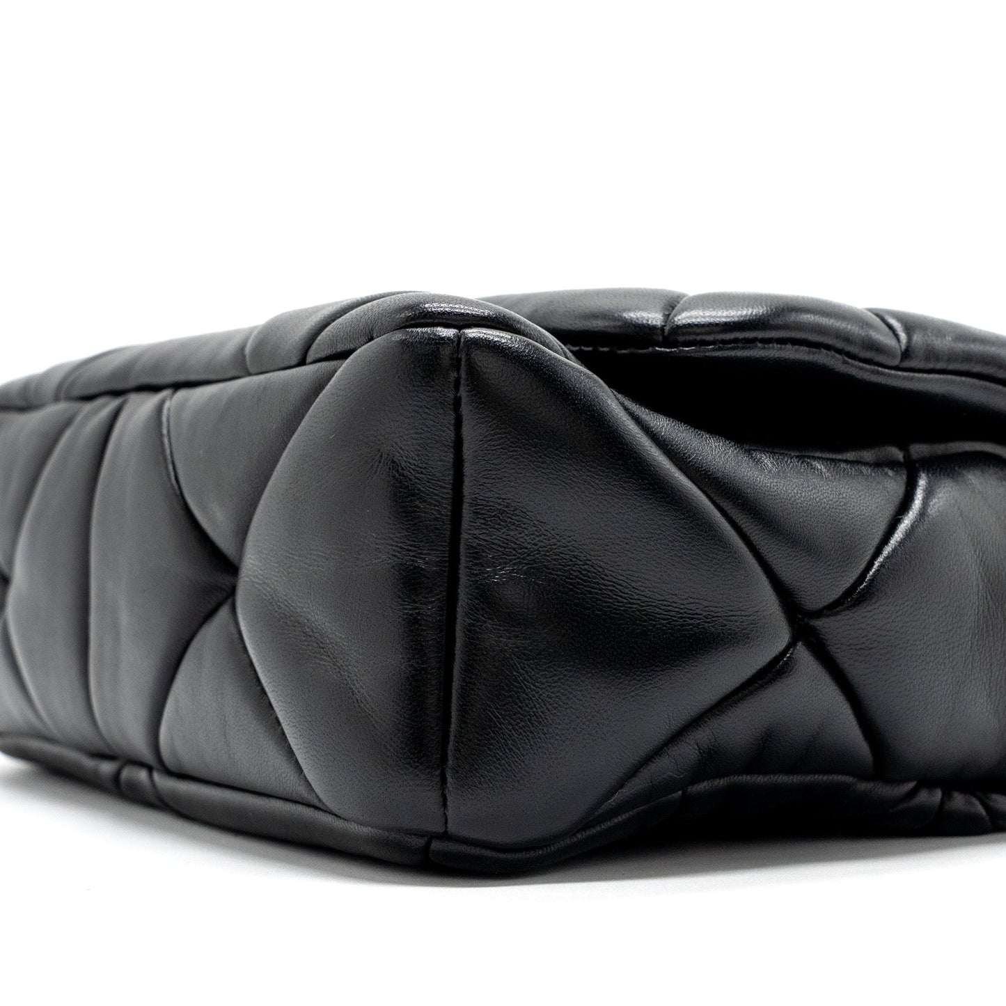 Prada Pattina in Pelle Nappa Patch Black GHW