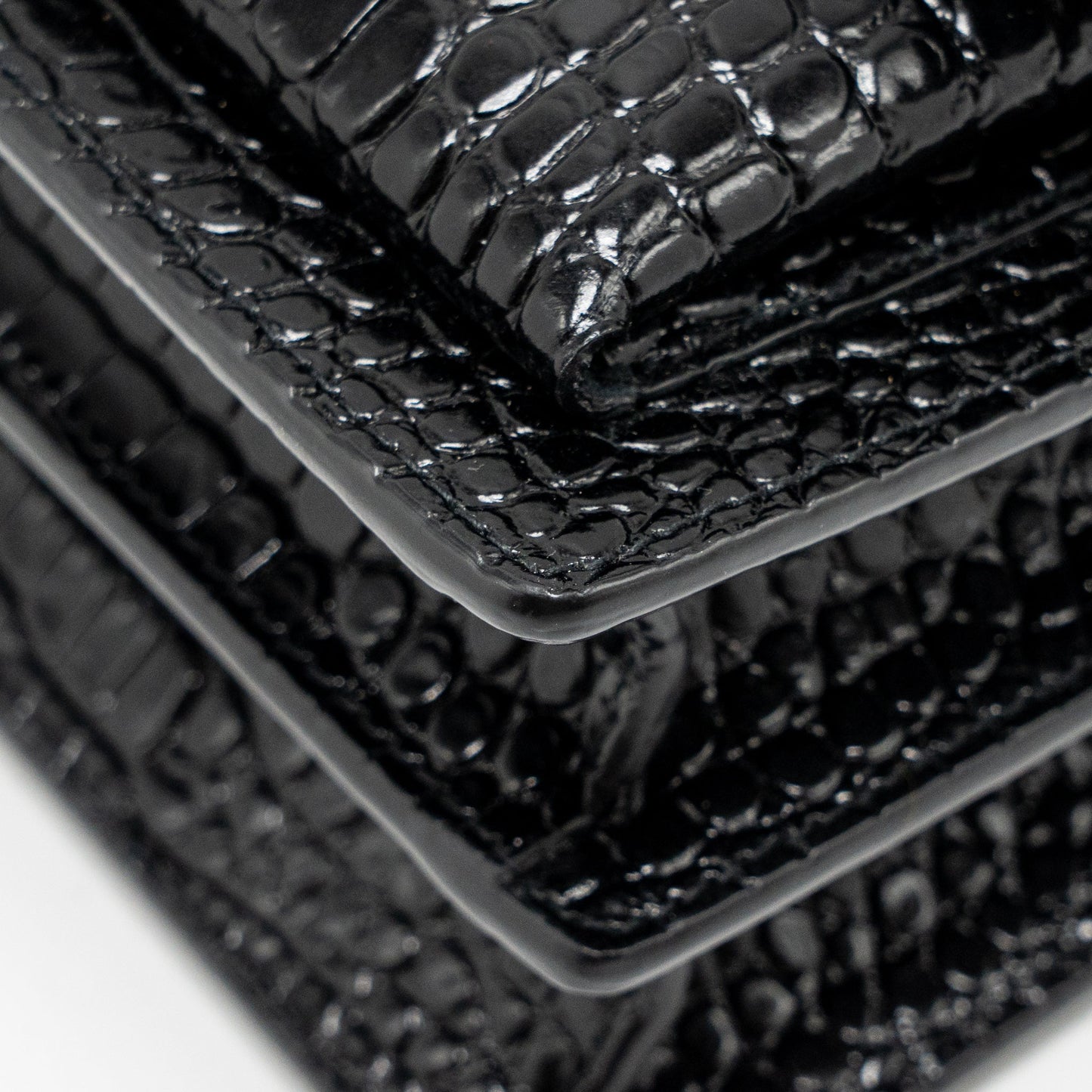 Saint Laurent/YSL Sunset Medium Crocodile-Embossed Calfskin Black GHW