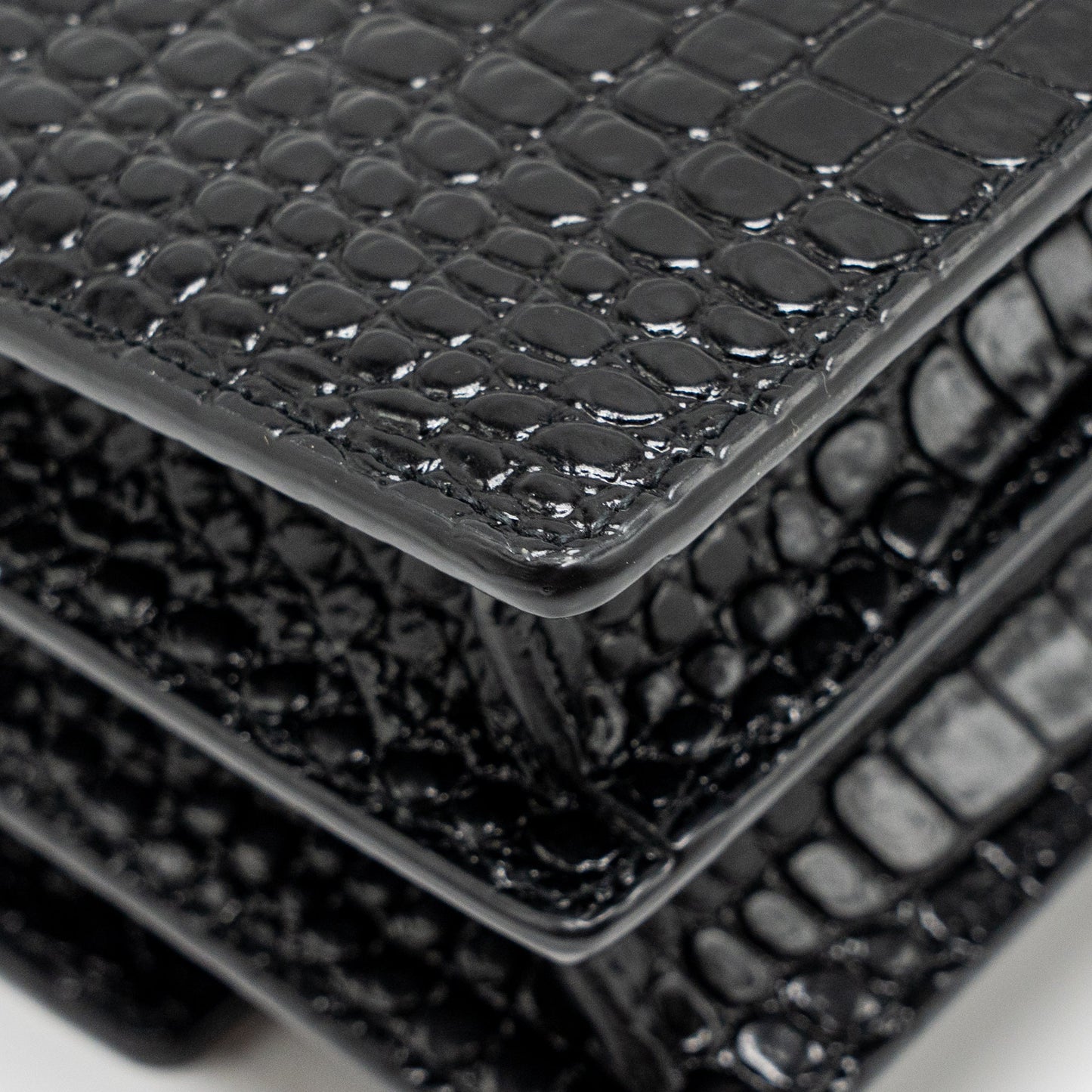 Saint Laurent/YSL Sunset Medium Crocodile-Embossed Calfskin Black GHW