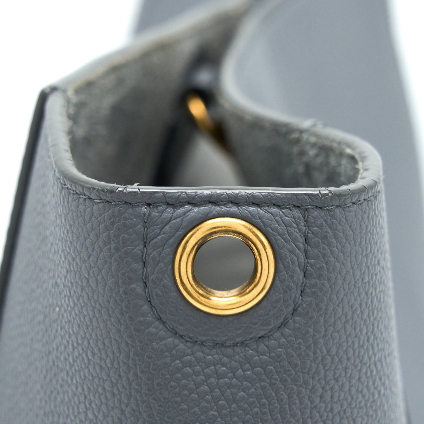 Celine Sangle Bucket Bag Calfskin Grey GHW