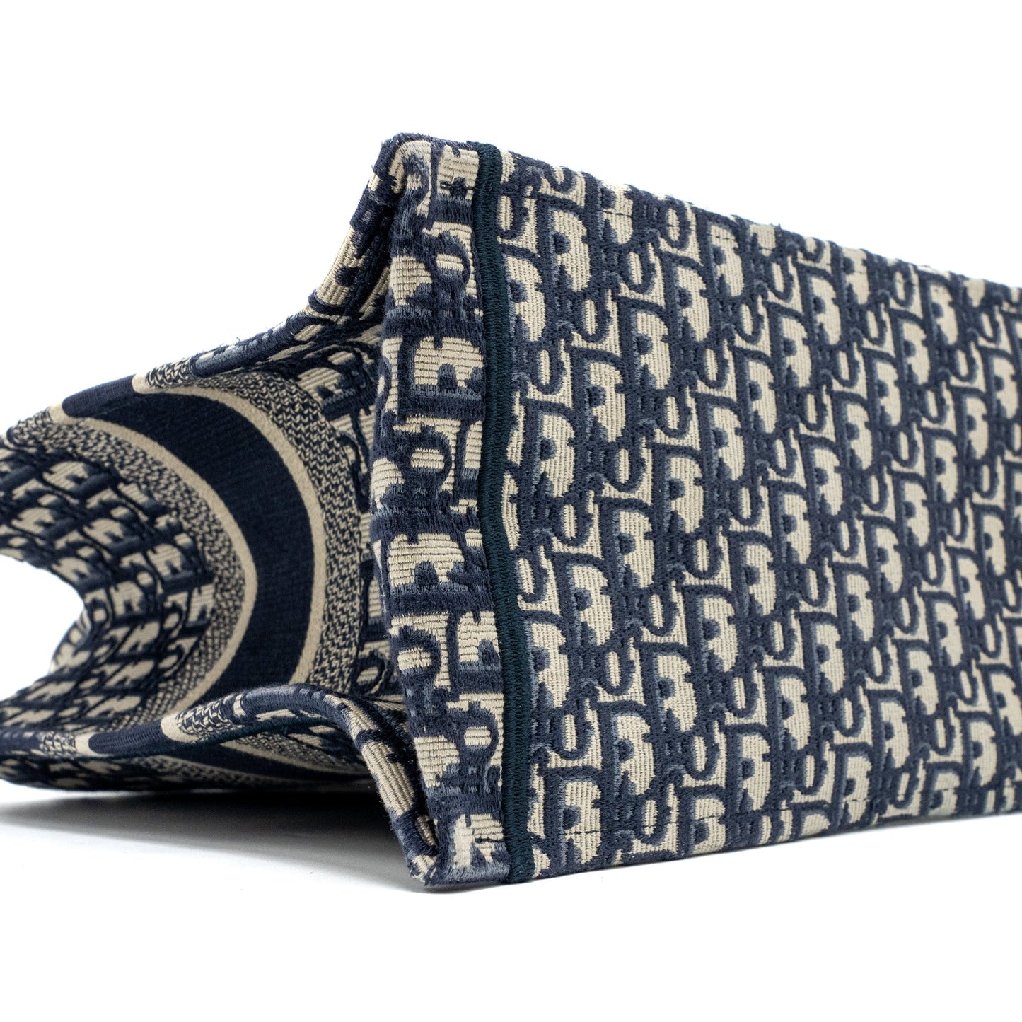 DIOR Medium Book Tote Blue Dior Oblique Embroidery