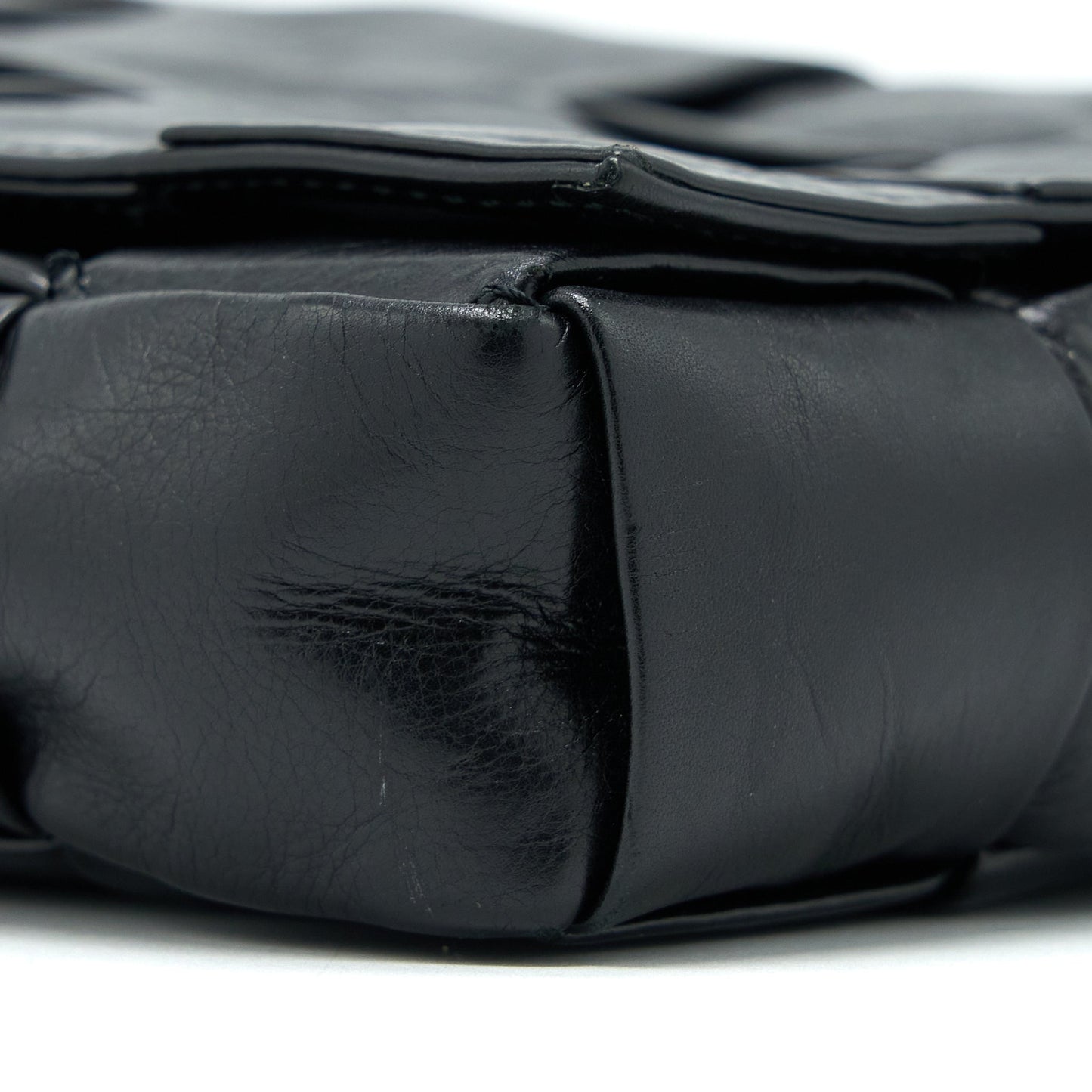 Bottega Veneta Cassette Bag Aged Calfskin Black SHW