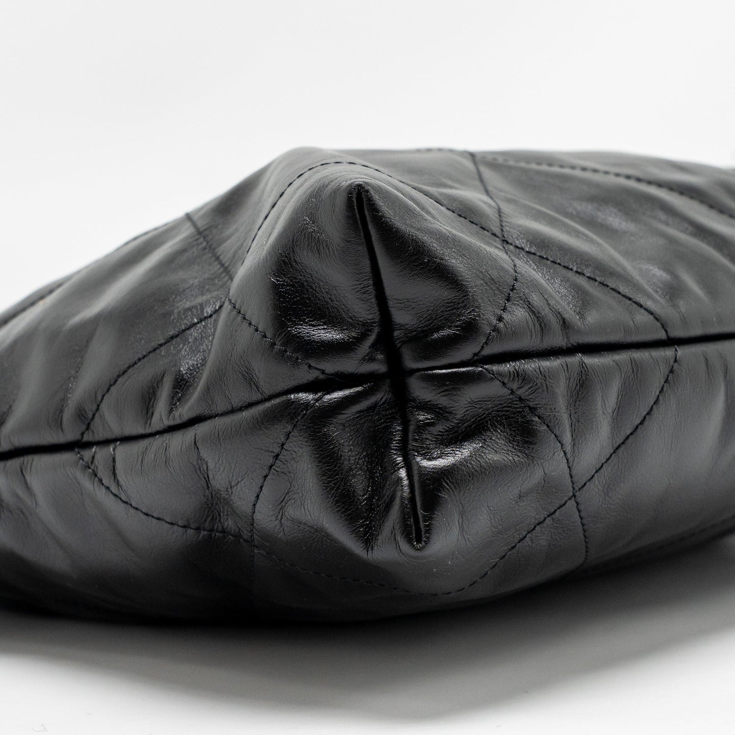 Chanel Small 22 Bag Shiny Calfskin Black SHW (Microchip)