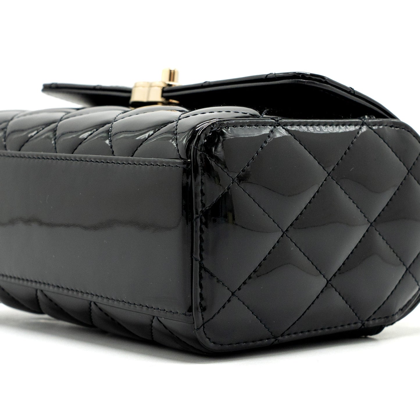 Chanel Small Trendy CC Dual Flap Bag patent black LGHW (microchip)