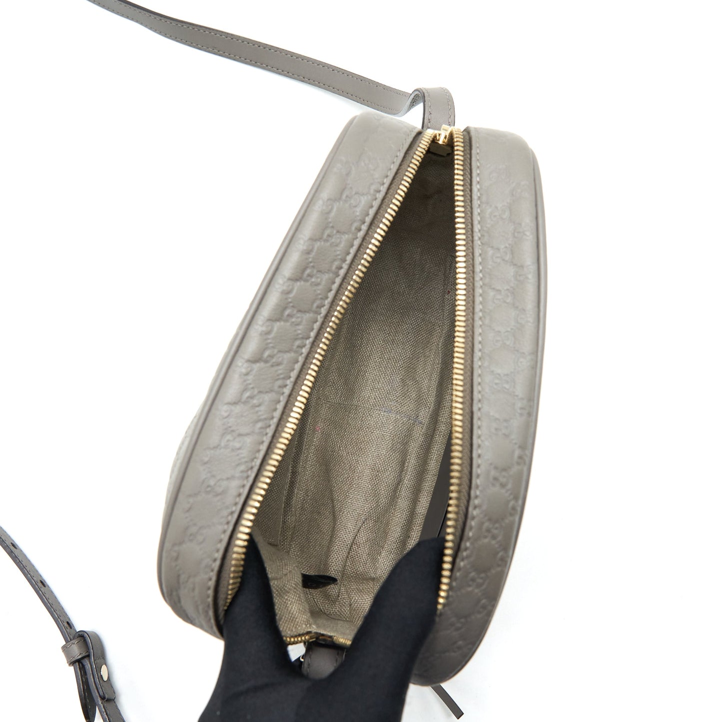 Gucci Guccissima Crossbody Bag Grey LGHW