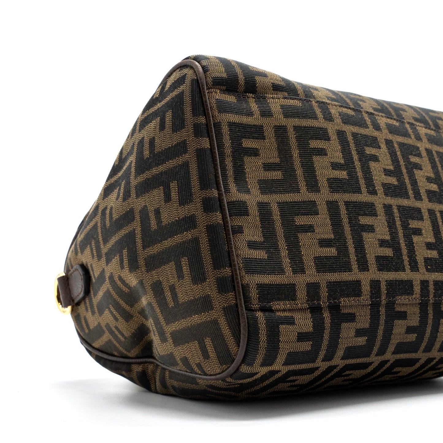 Fendi Boston Bag FF Jacquard Fabric Brown GHW