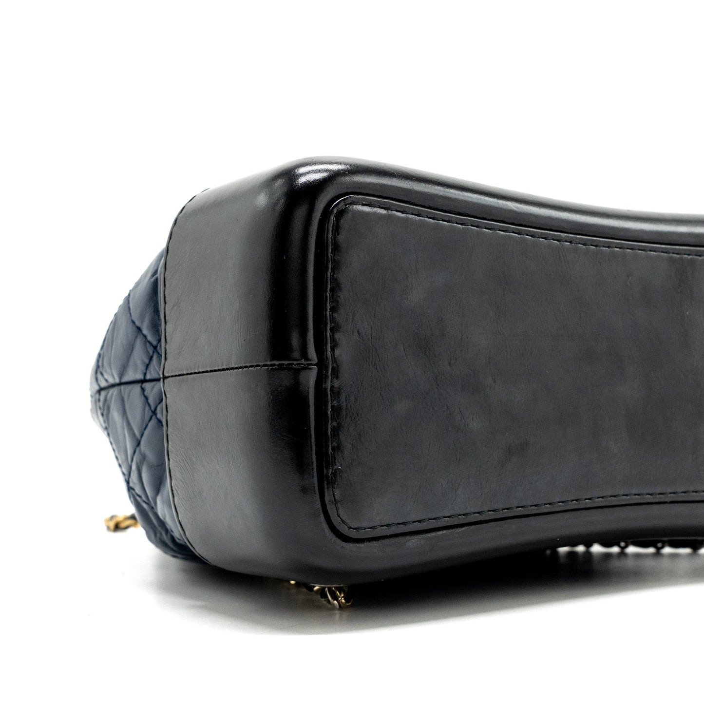 Chanel Small Gabrielle Backpack Aged Calfskin Navy Blue/ Black Ruthenium Hardware