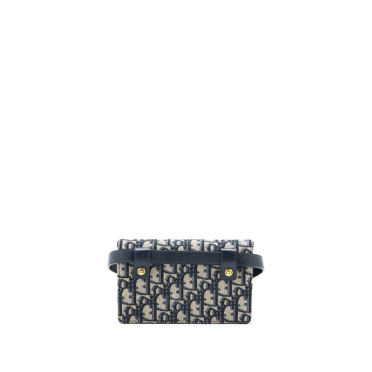 Dior Saddle Belt Pouch Blue Oblique Jacquard GHW
