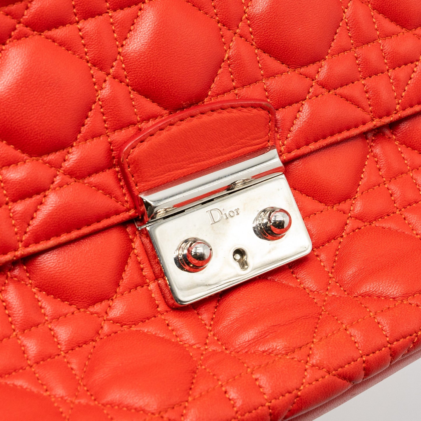 Dior Miss Dior Shoulder Bag Lambskin Red SHW