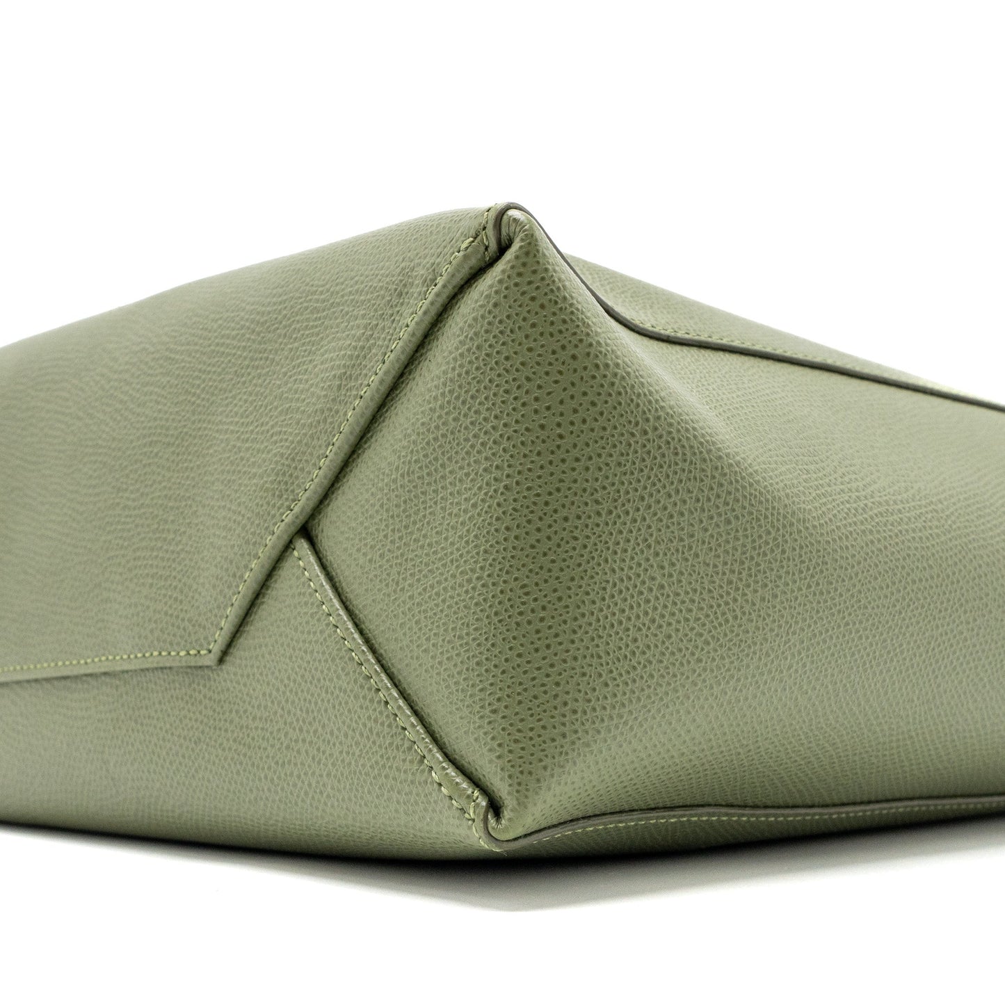 Celine vertical cabas tote bag grained calfskin green GHW