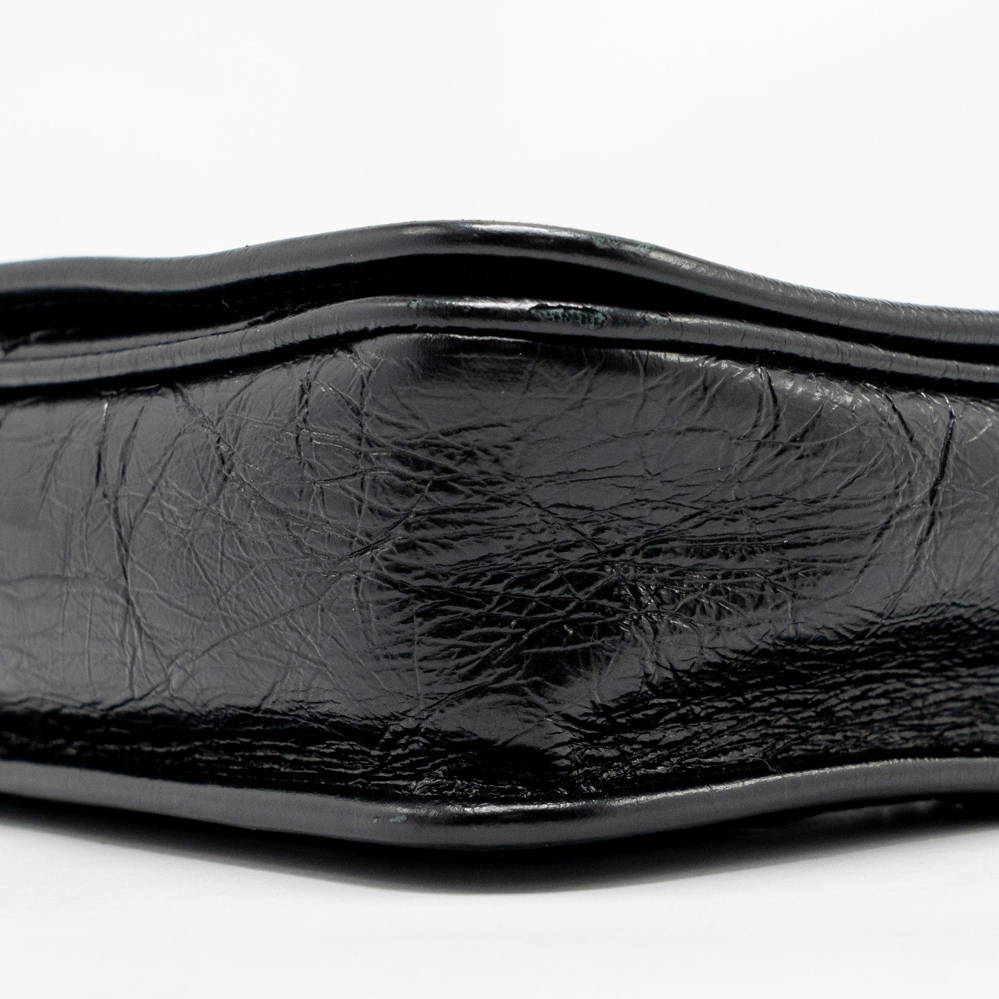 Saint Laurent / YSL Niki Chain Wallet Crinkled Calfskin Black SHW
