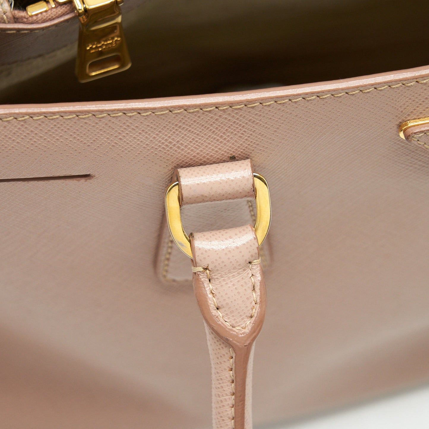 Prada Saffiano Tote Bag Beige GHW