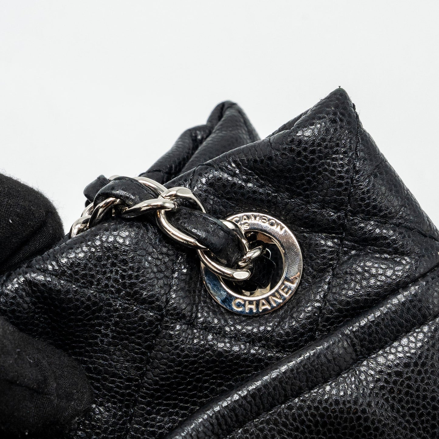 Chanel mattresses chain tote bag caviar black SHW