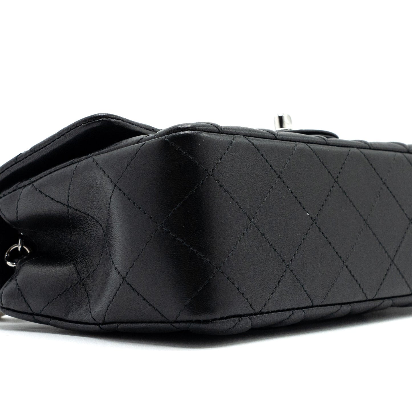 Chanel mini rectangular flap bag lambskin black SHW (Microchip)