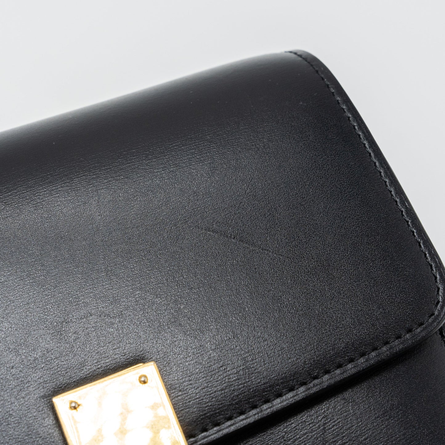 Celine mini classic box bag calfskin Black GHW