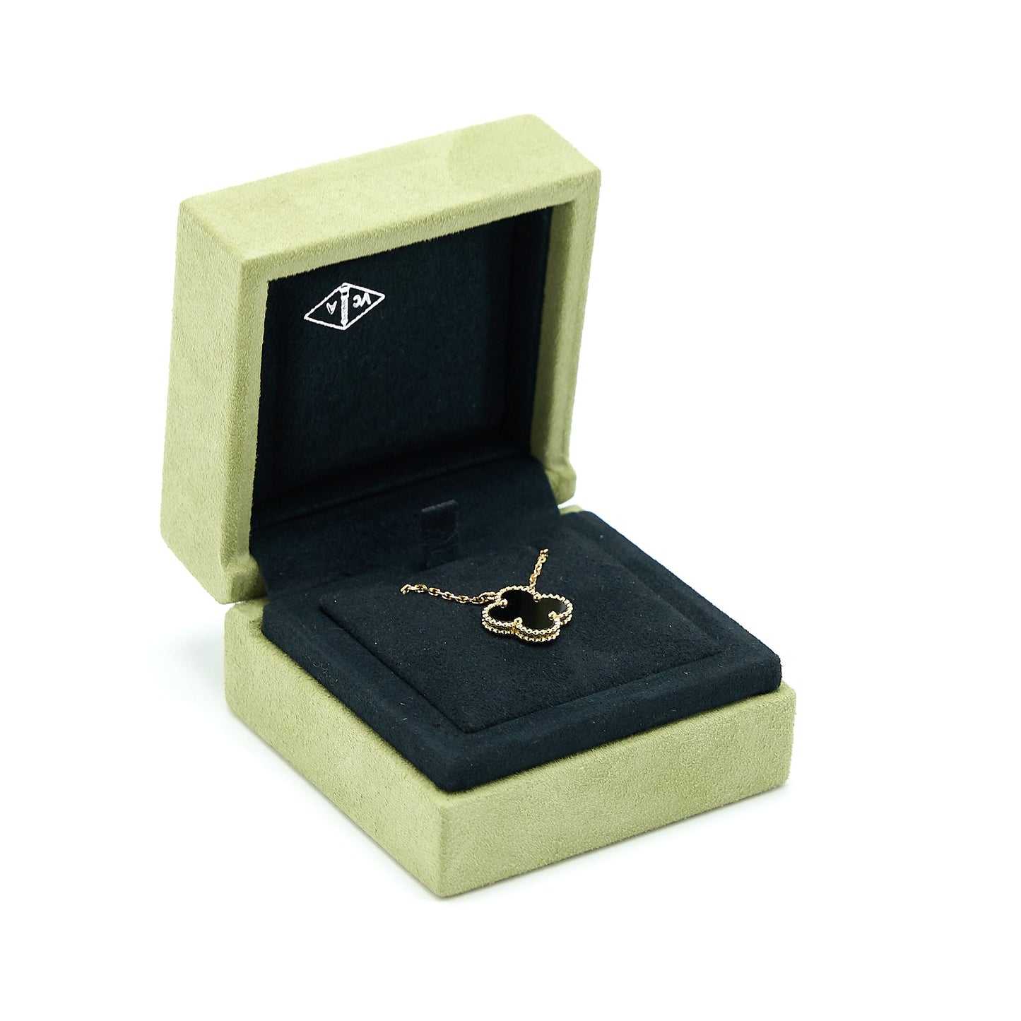 Van Cleef&Arpels Vintage Alhambra Pendant Onyx Yellow Gold