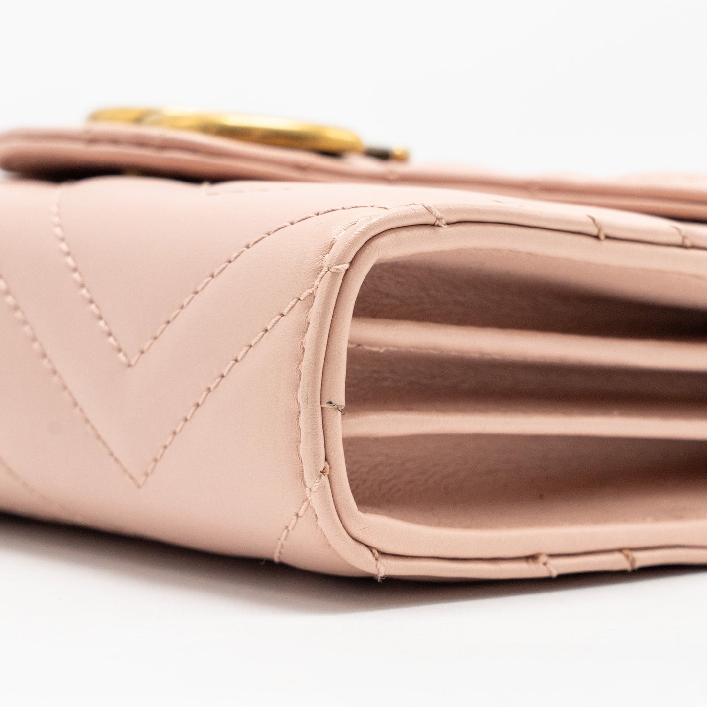 Gucci GG Marmont Wallet On Chain Calfskin Pink GHW