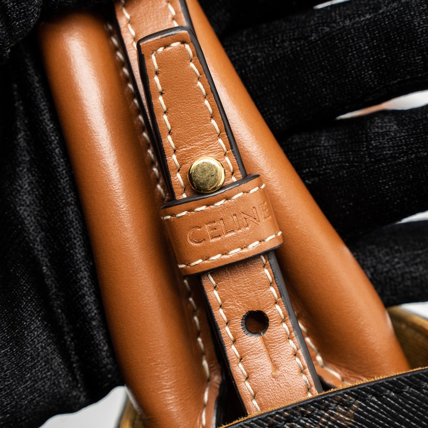 Celine Mini Vertical Cabas Triomphe Canvas Brown GHW
