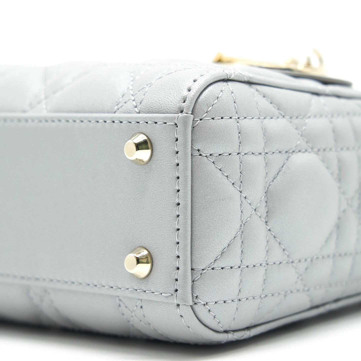 CHRISTIAN DIOR MINI LADY DIOR LIGHT GREY