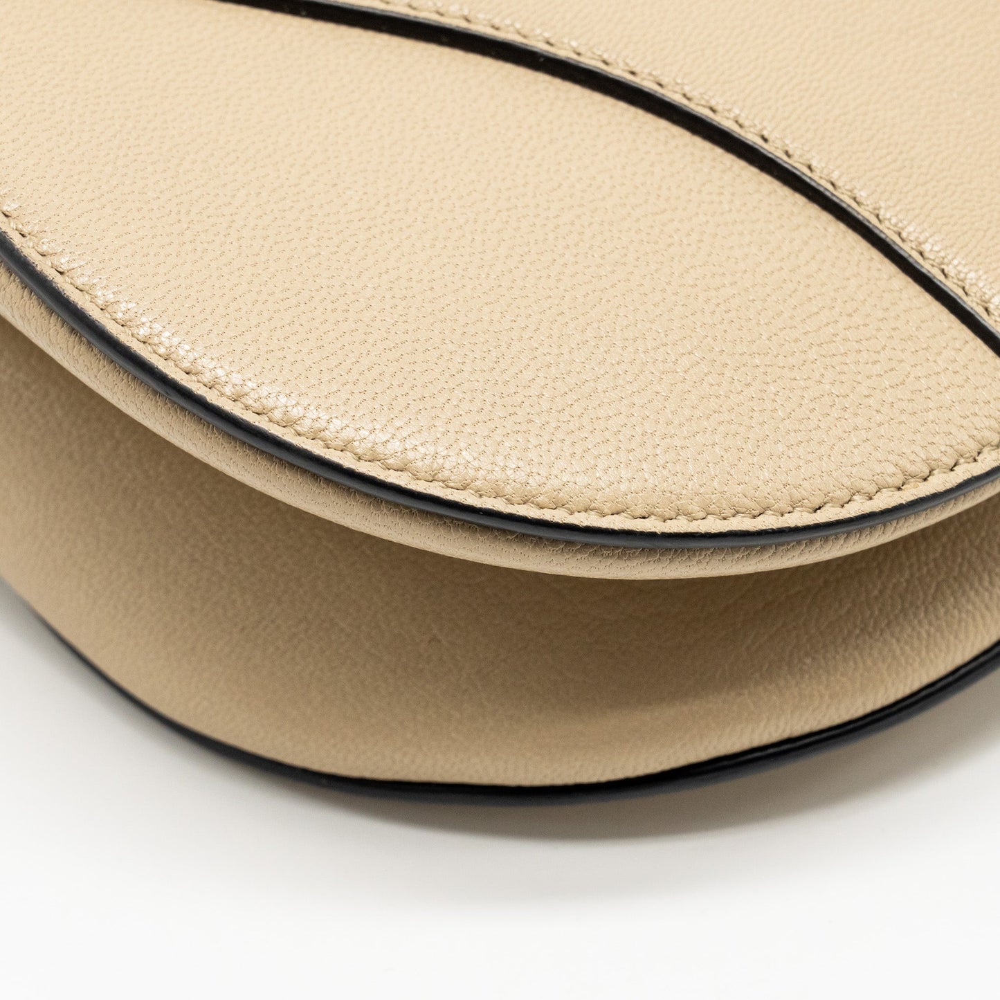 Dior Medium Saddle Bag Goatskin Beige GHW