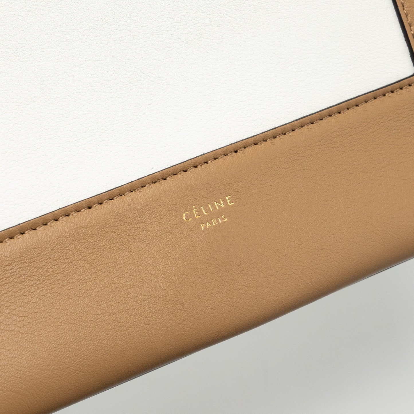 Celine Frame Bag Calfskin White/Brown GHW