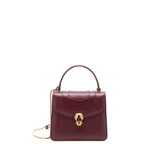 Bvlgari Serpenti Forever Top Handle Bag Calfskin Red