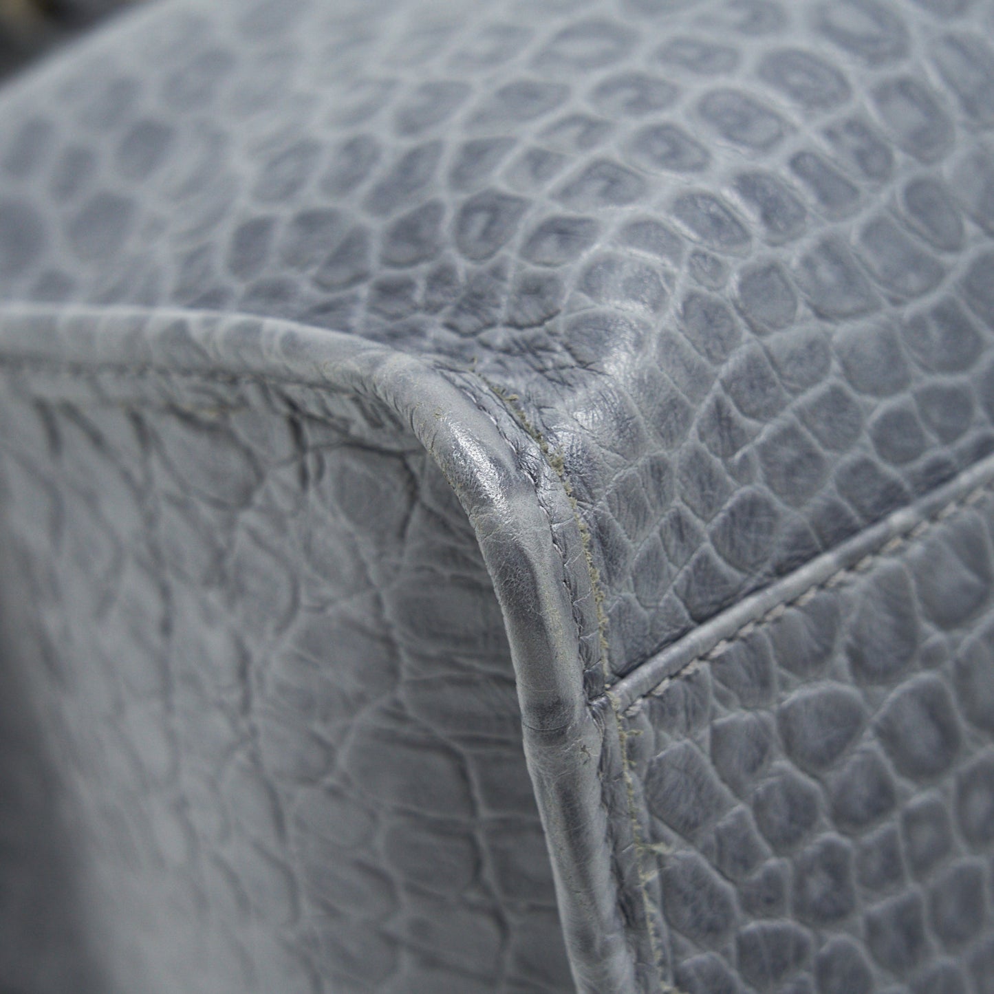 Balenciaga Medium Embossed Calfskin Bag in Grey SHW