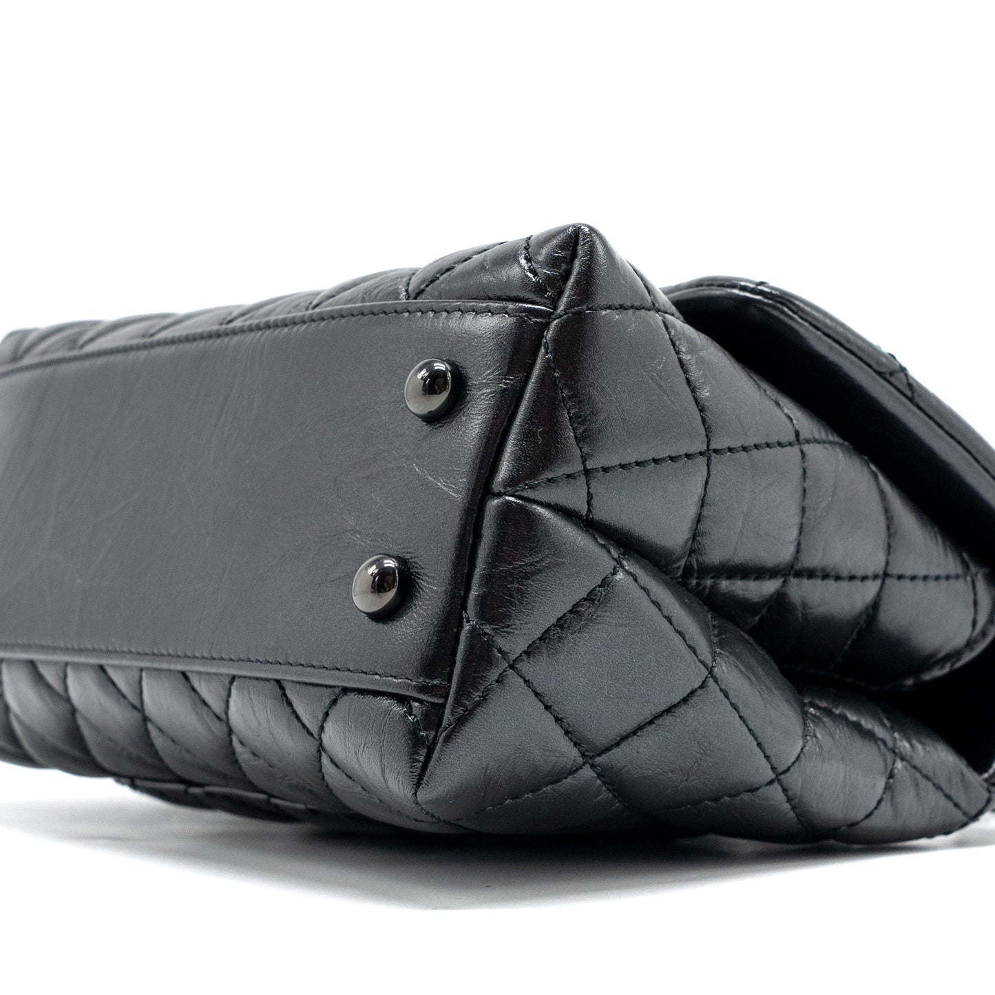 Chanel small coco handle aged calfskin black with black hardware