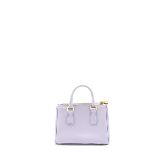 Prada Galleria Saffiano Mini Bag Leather Light Purple GHW
