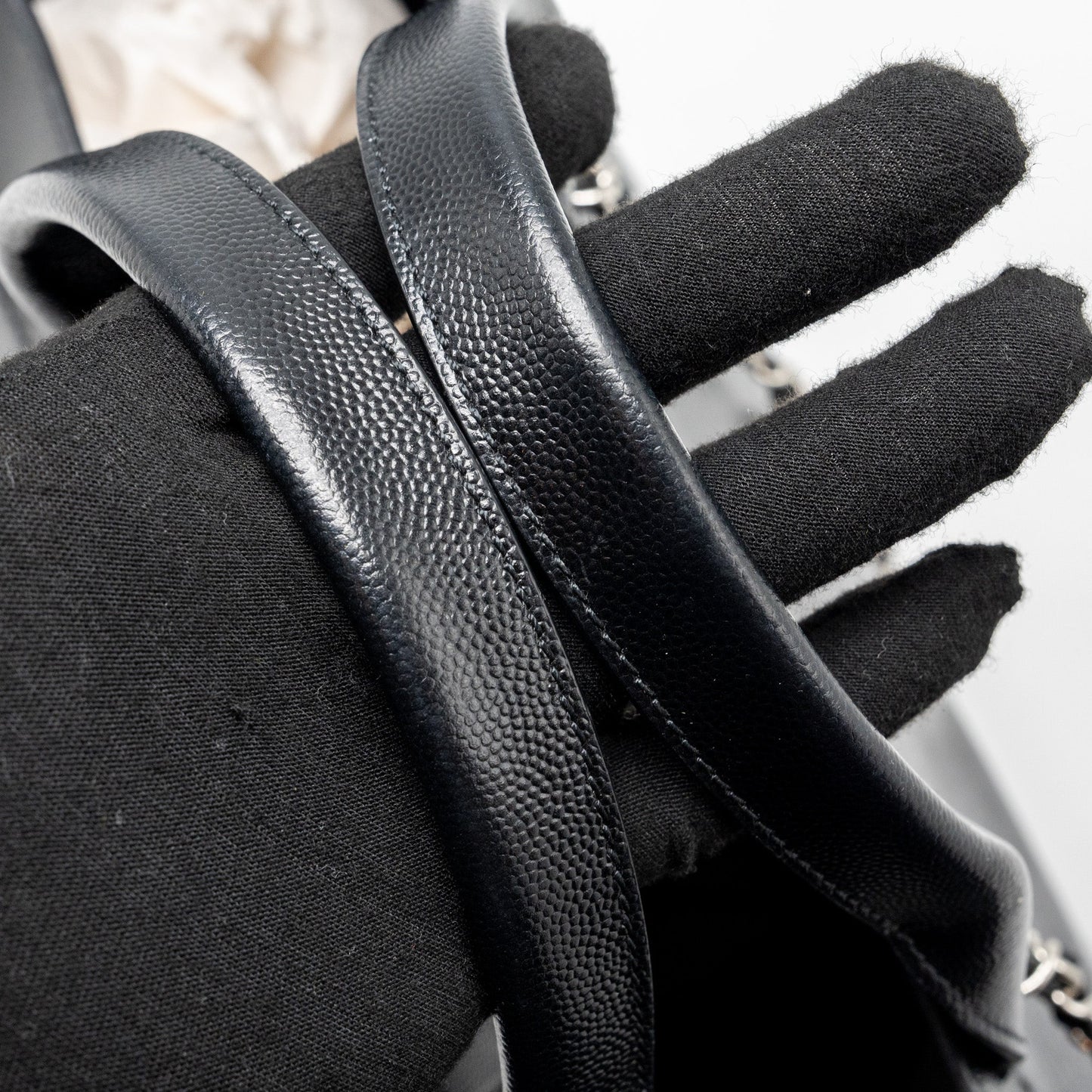 Chanel Deauville studded tote bag caviar black SHW