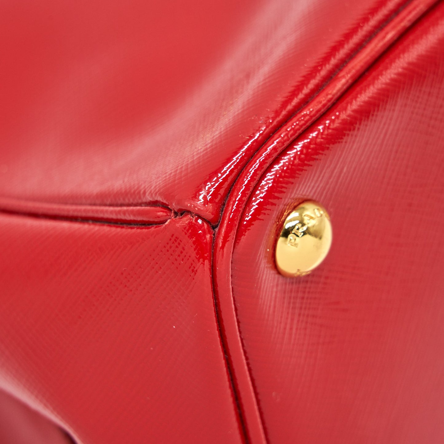 PRADA Saffiano Leather Medium in Red GHW