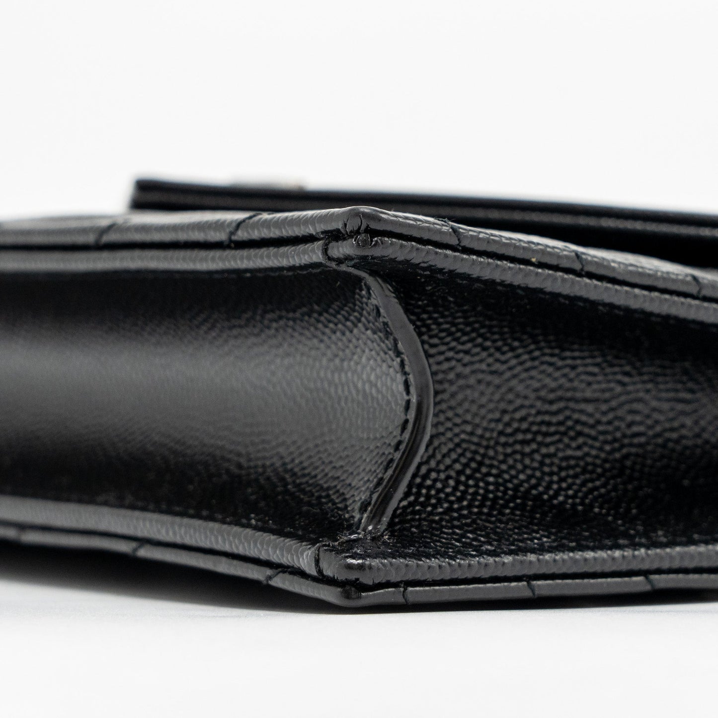 SAINT LAURENT/ YSL Envelope Chain Wallet Calfskin Black SHW