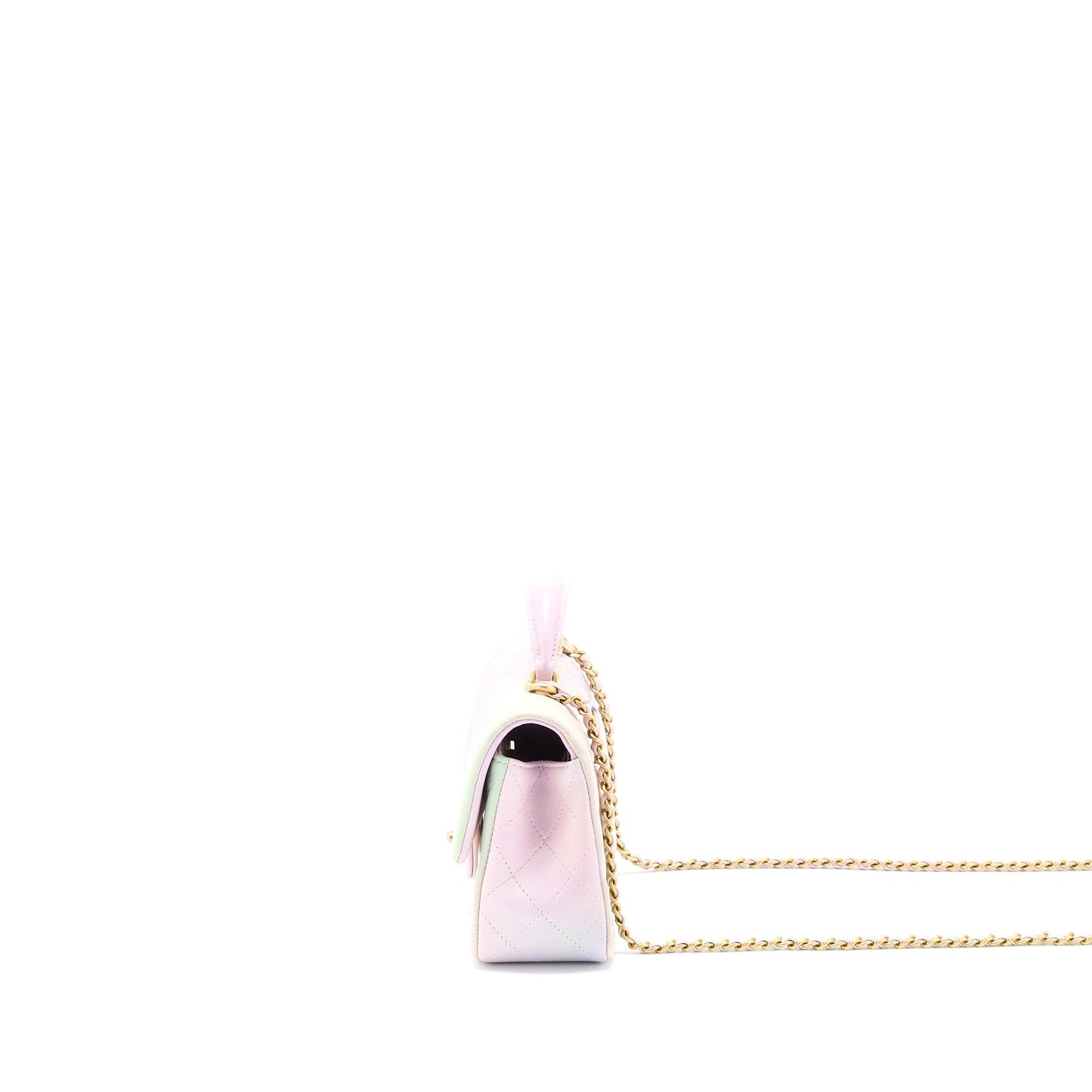 Chanel Top Handle Mini Rectangular Flap Ombré Multicolour Lambskin GHW (Microchip)