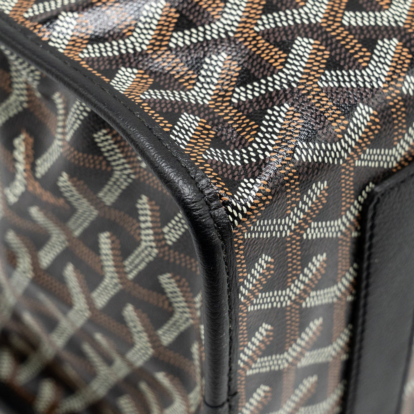Goyard Saint Leger Backpack Goyardline Canvas Black SHW