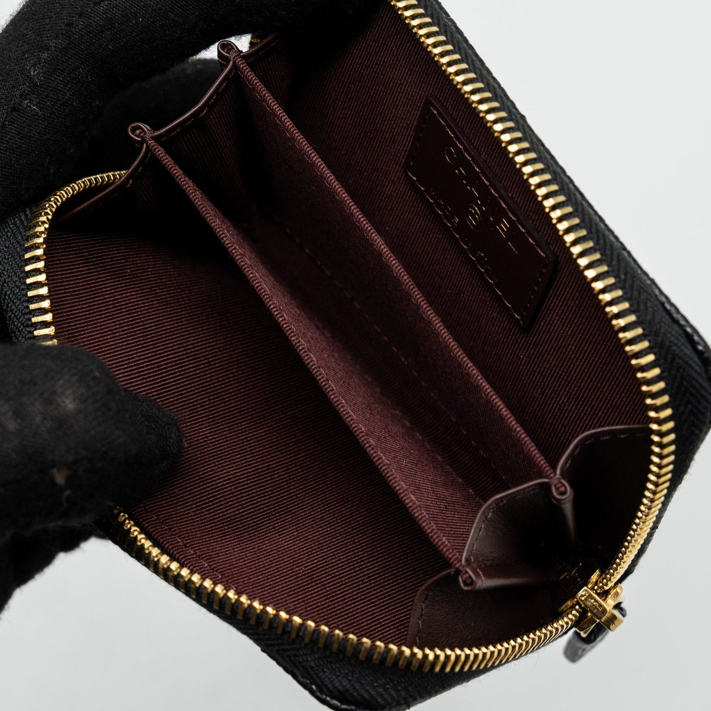 Chanel Zip Card Holder Caviar Black GHW