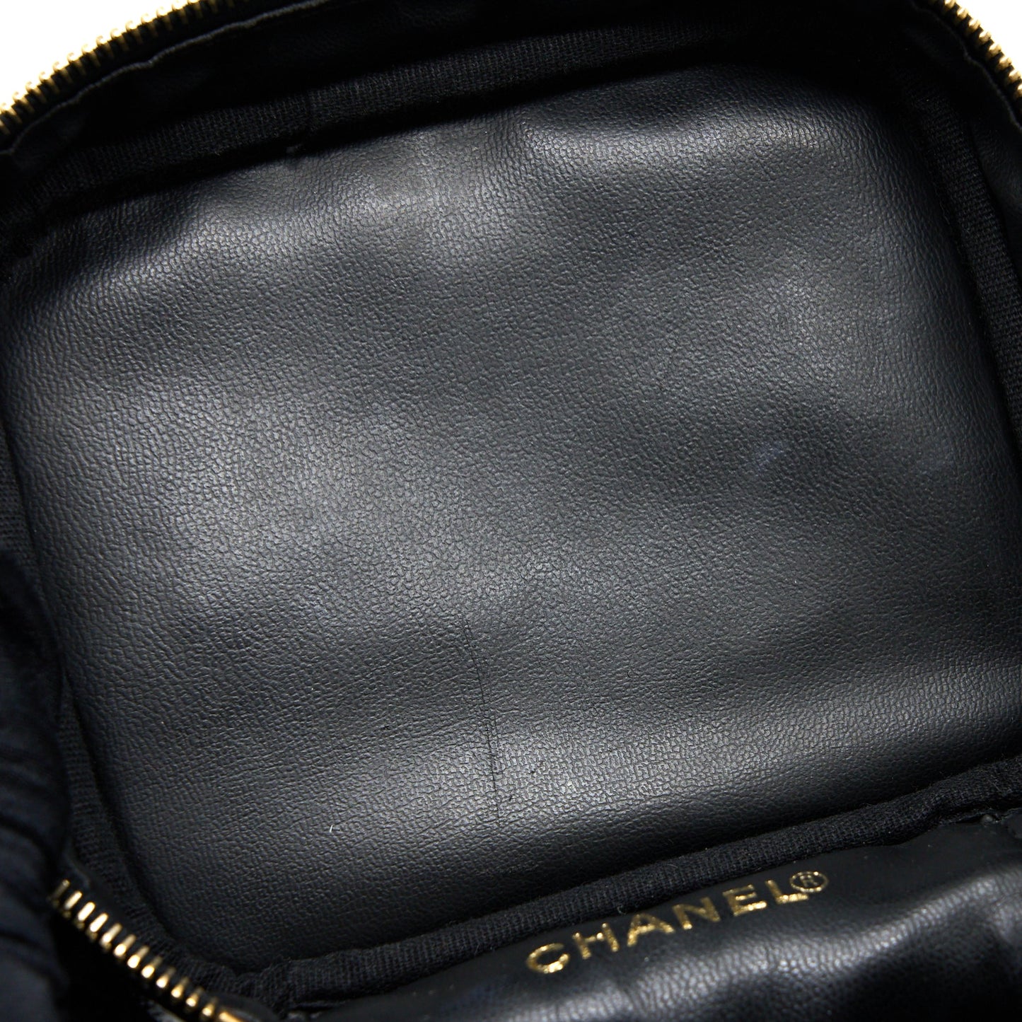 Chanel Vintage Vanity Case with Chain Caviar Black GHW