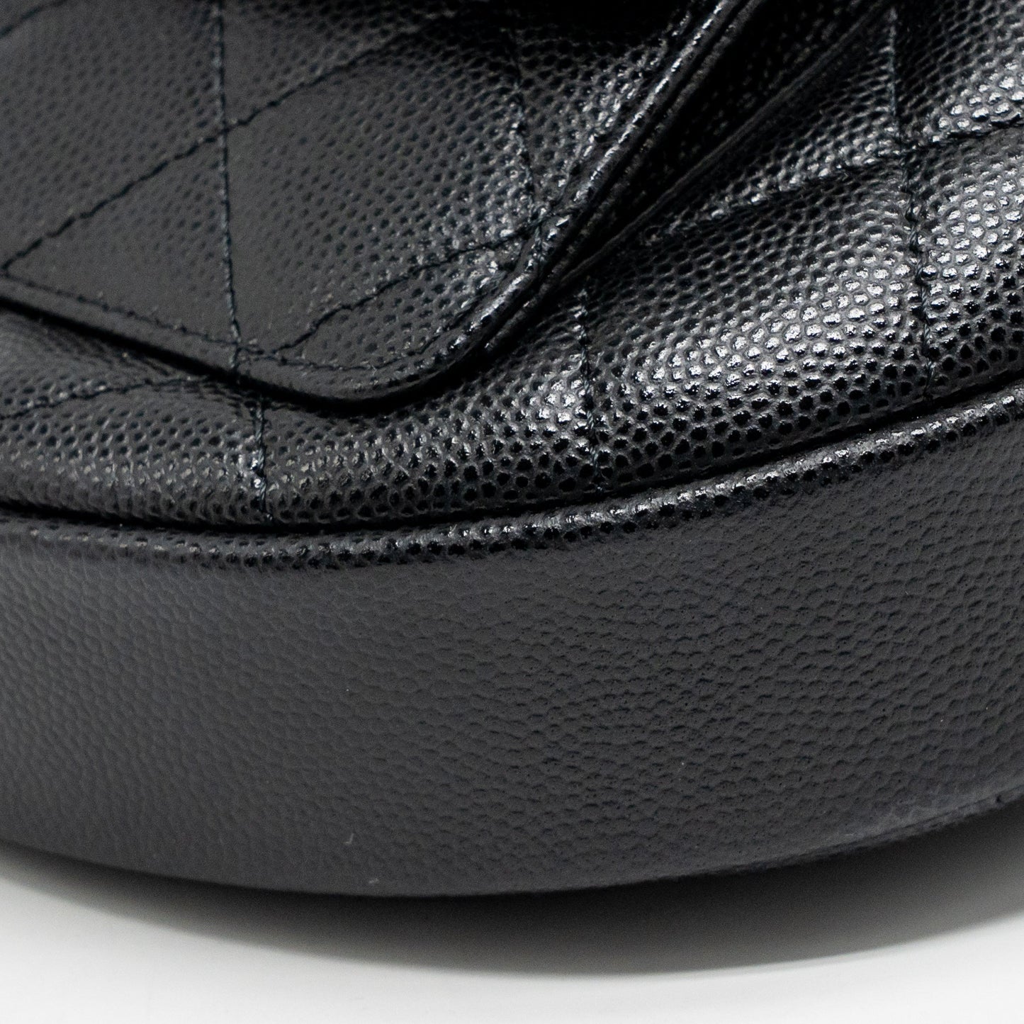 Chanel 23b Round Clutch Caviar Black LGHW (microchip)