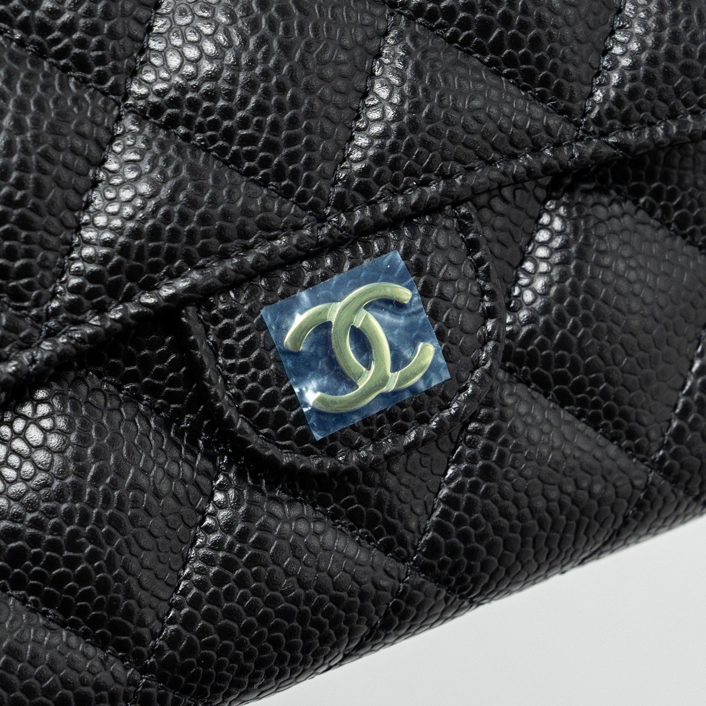 Chanel quilted medium flap compact wallet caviar black GHW (microchip)