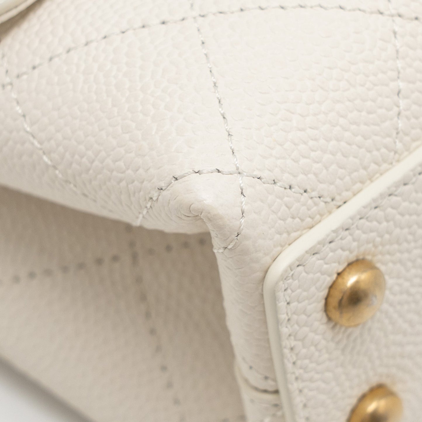 Chanel Chic Affinity Top Handle Flap Bag Caviar White GHW