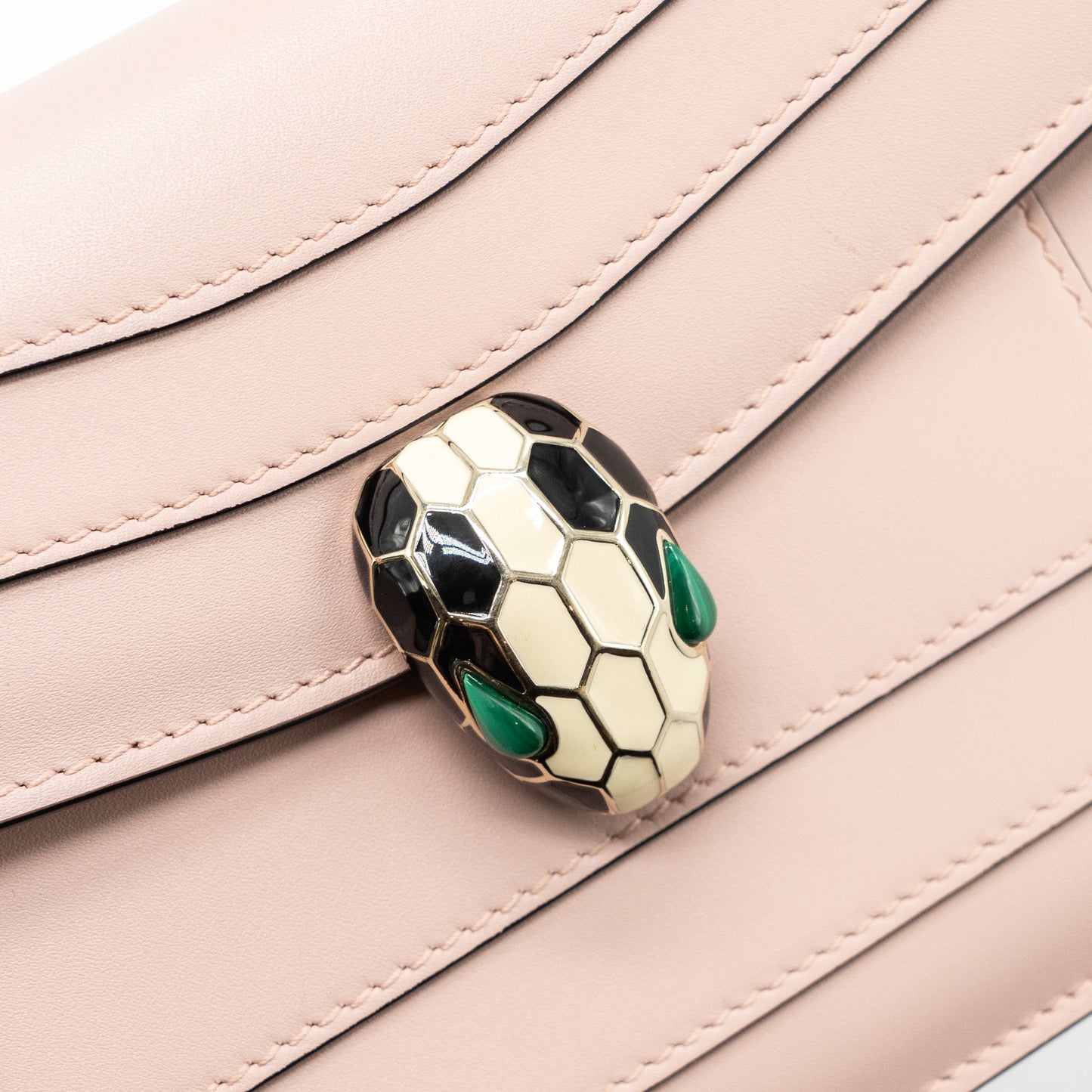 Bvlgari Serpenti Forever Clutch With Chain Calfskin Pink LGHW