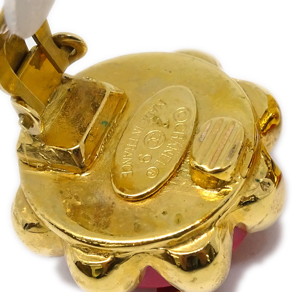 Luxury Chanel Button Earrings Gold Clip-On 29