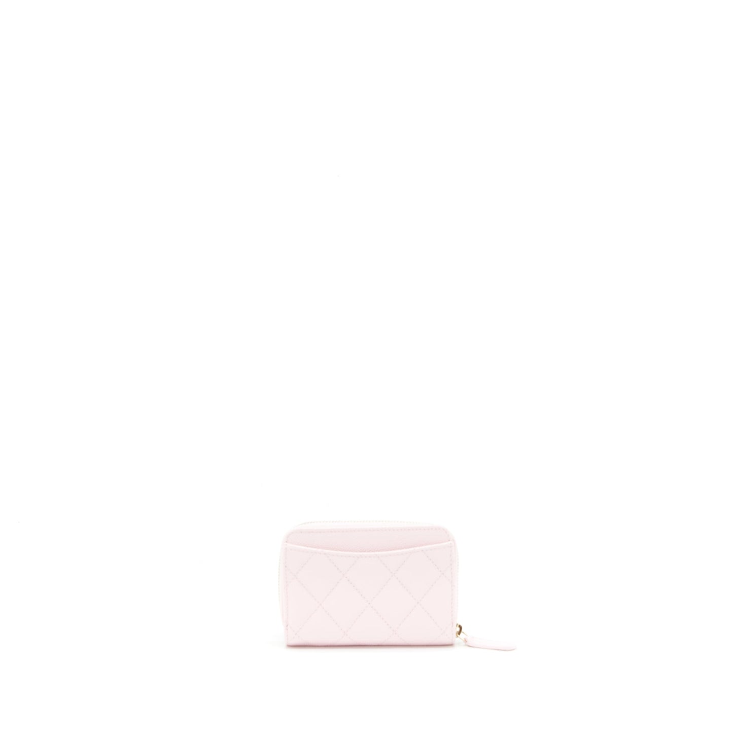 Chanel 22P Zip Card holder Caviar pink LGHW