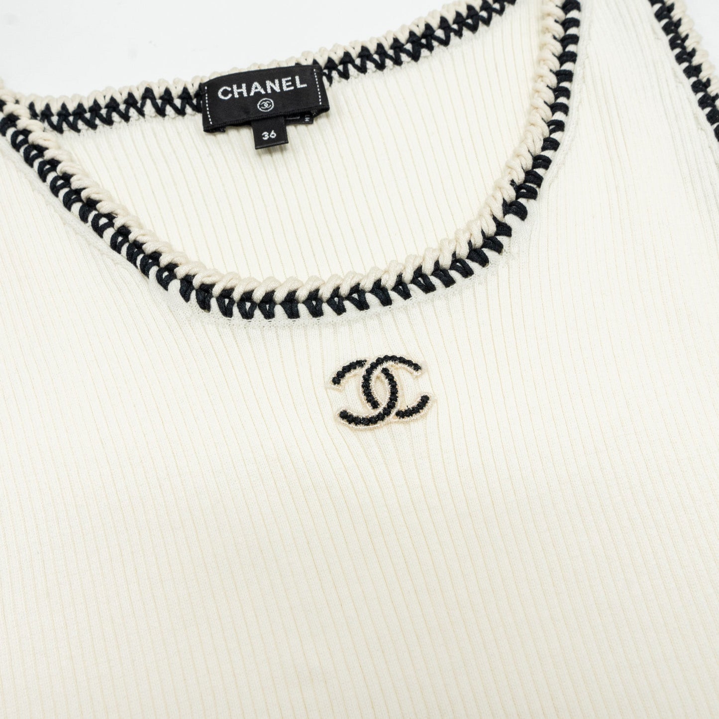 Chanel Size 36 Mini Dress Silk/Cotton White/Black