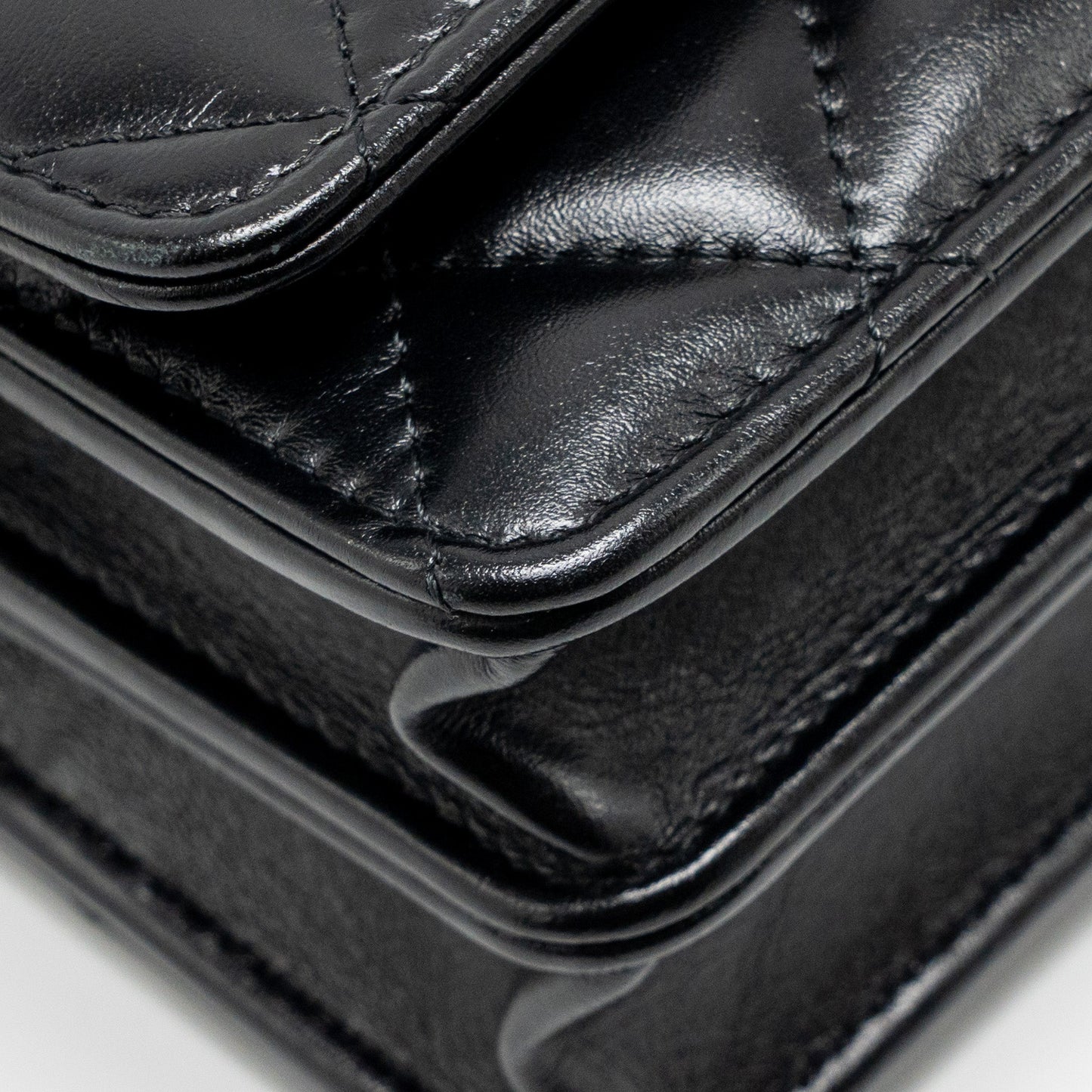 Chanel Top Handle Mini Wallet On Chain Calfskin Black GHW(microchip)