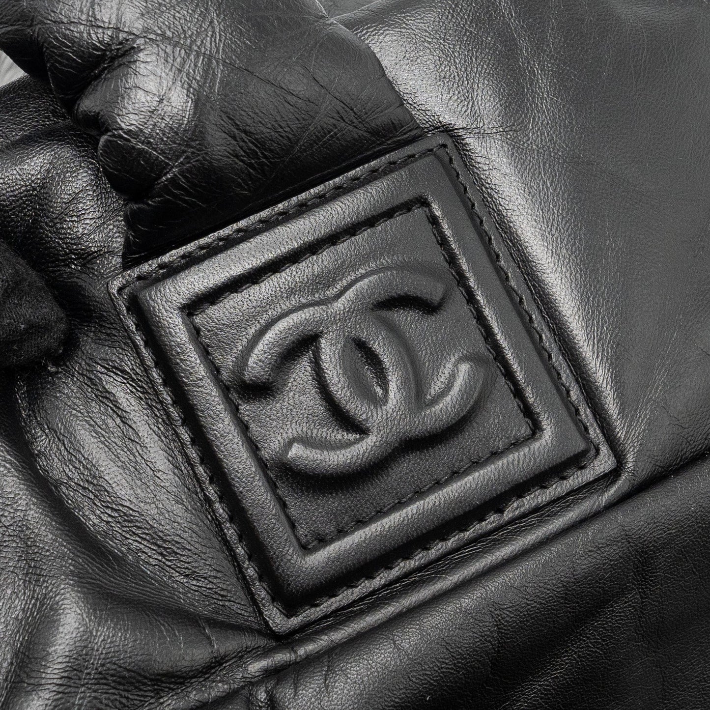Chanel Puffy Down Down Tote Bag lambskin Black SHW