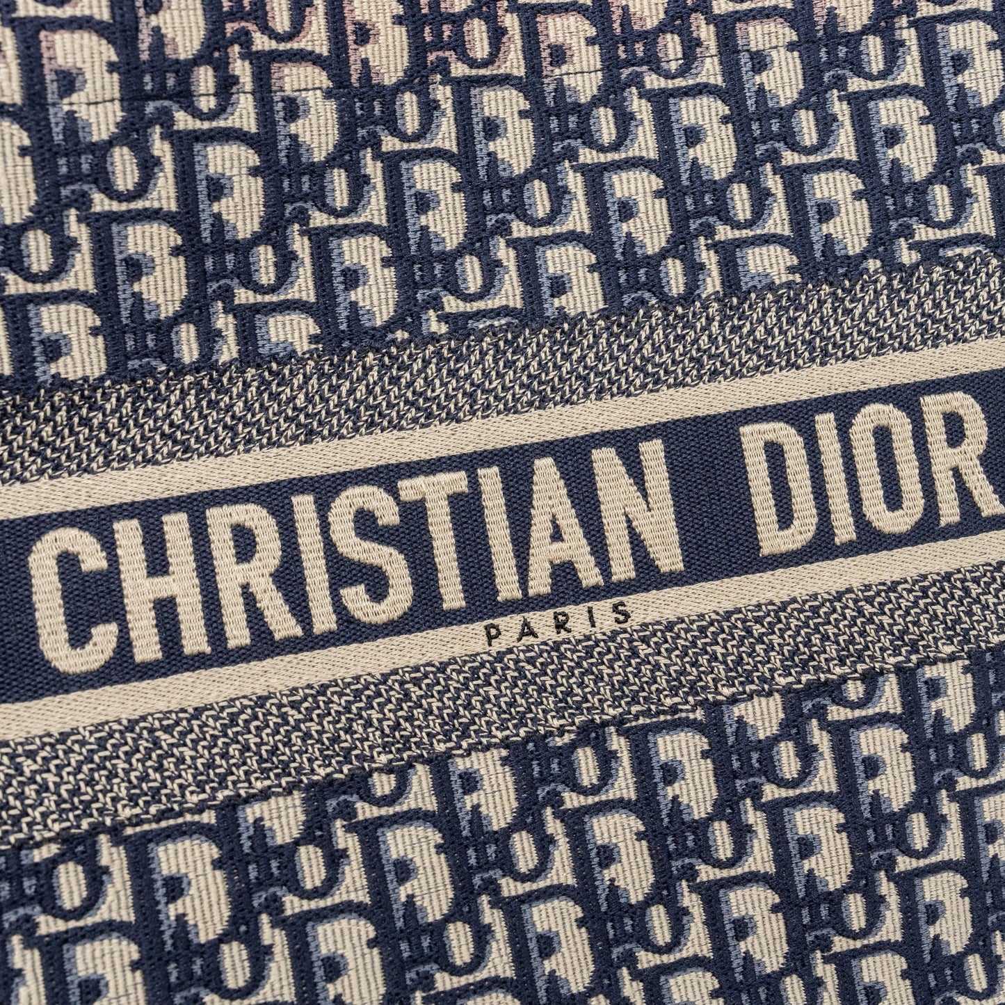 Dior Medium Book Tote Blue Dior Oblique Embroidery