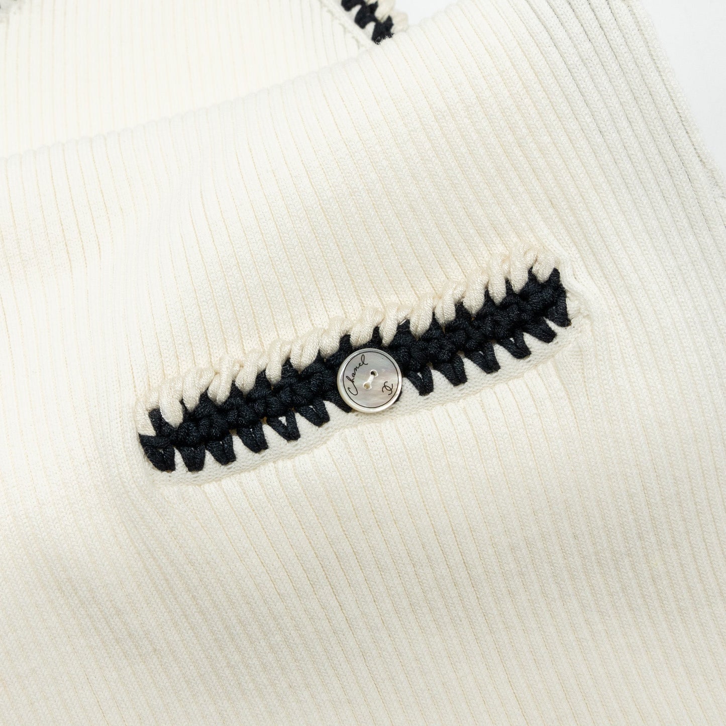 Chanel Size 36 Mini Dress Silk/Cotton White/Black