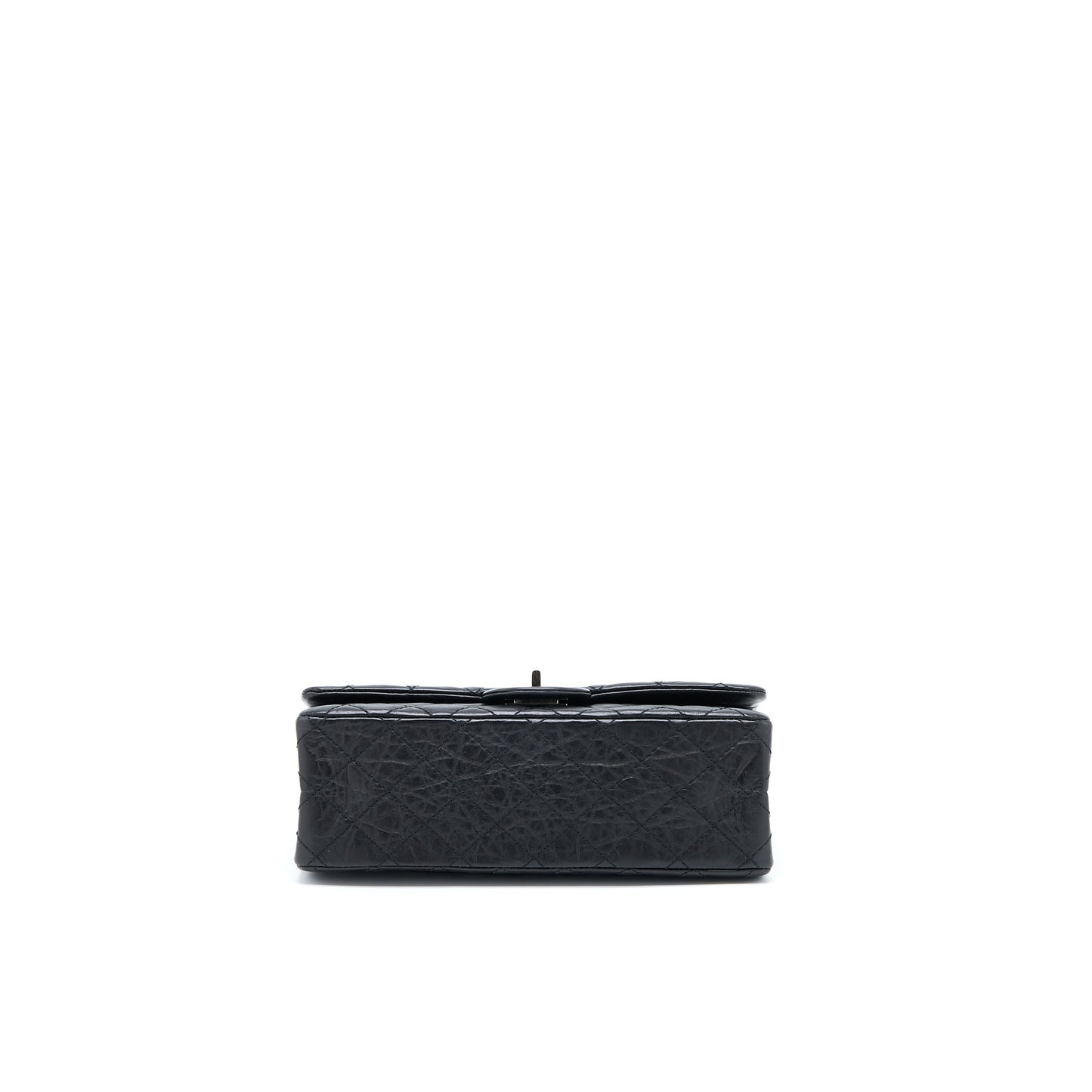 Chanel Small 2.55 255 Double Flap Bag Calfskin Black Ruthenium SHW