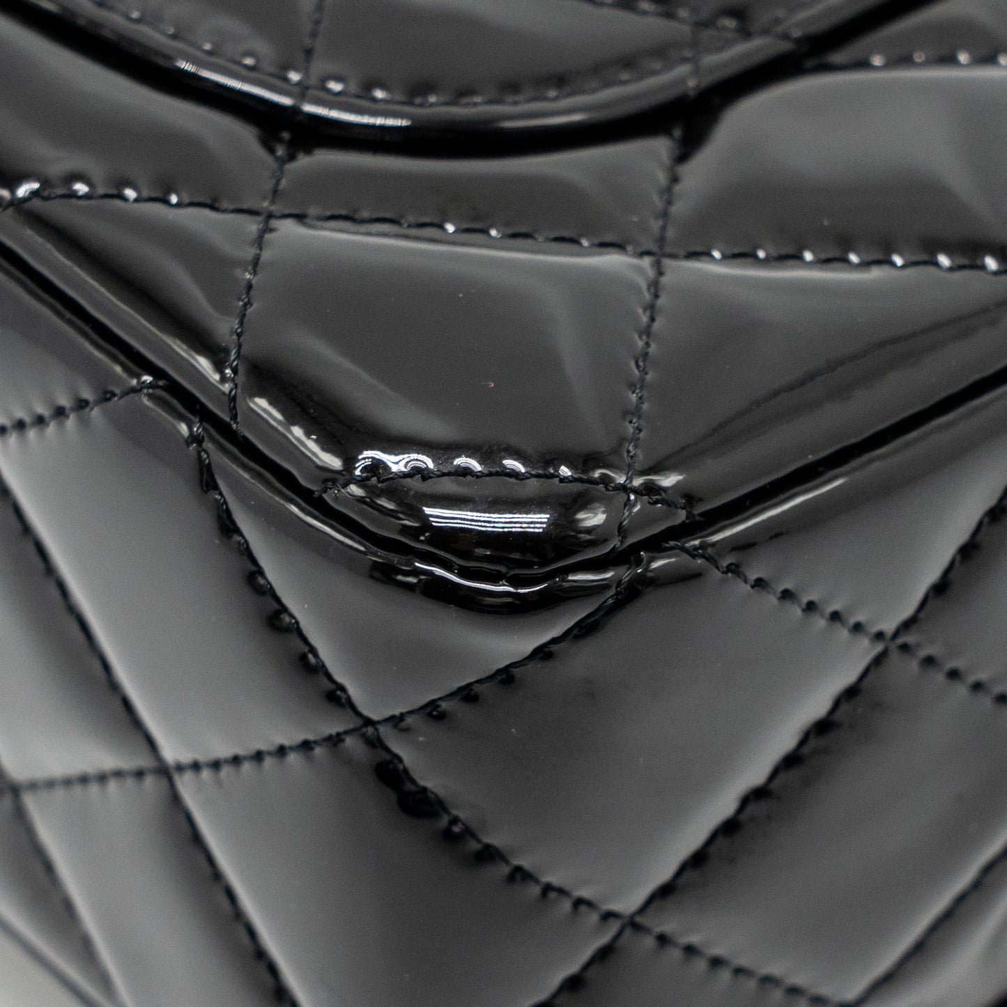 Chanel mini rectangular flap bag patent leather black LGHW