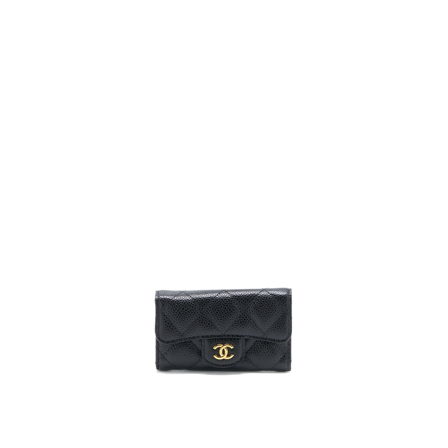 Chanel Flap Key Holder Caviar Black GHW